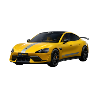 ماکت فلزی شیائومی SU7 Ultra مقیاس ۱:۱۸، رنگ زرد Lightning Yellow، نمای سه‌رخ