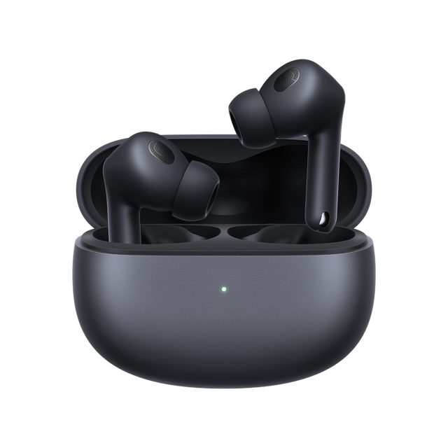نمای کامل هدفون مشکی Xiaomi Buds 3T Pro مدل M2115E1 همراه کیس