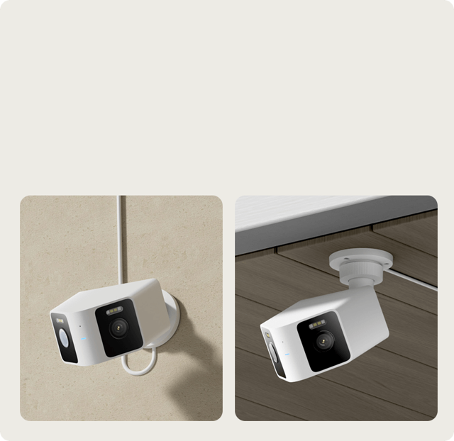 نمونه نصب دیواری و سقفی دوربین CW100 Dual؛ دو روش نصب یک دستگاه