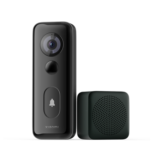 نمای کامل زنگ در Xiaomi Smart Doorbell 3S مدل MJML07-FJ و زنگ داخلی همراه