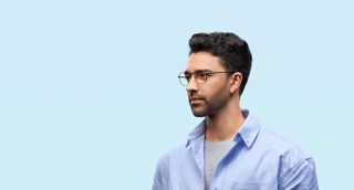 نمای عینک شیائومی HMJ06LM مشکی روی صورت