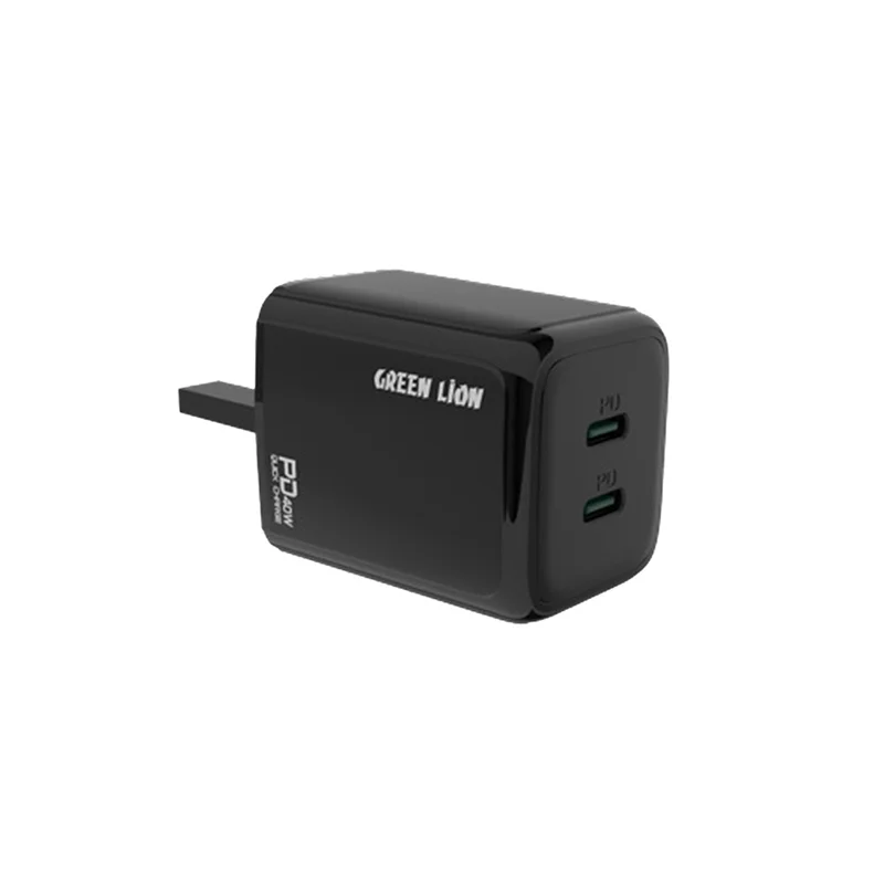 شارژر دیواری Pd40W گرین لاین Green Lion 40W Dual PD Wall Charger UK GNPD40WUDWCBK اصل