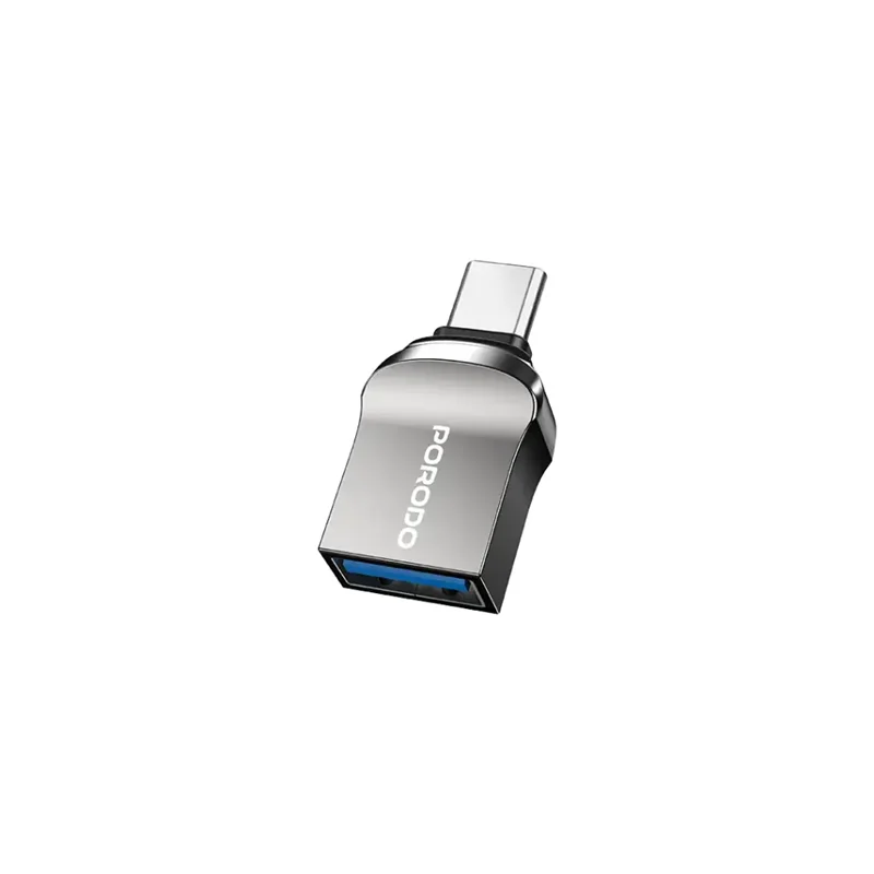 مبدل و او تی جی USB A به لایتنینگ پورودو - Porodo USB-C OTG Adapter Zinc Alloy