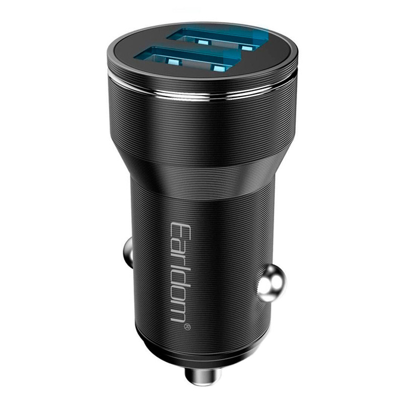شارژر فندکی خودرو دو پورت ارلدم با توان 12 وات مدل Earldom ES-CC19 2 Port 2.4A Car Fast Charger