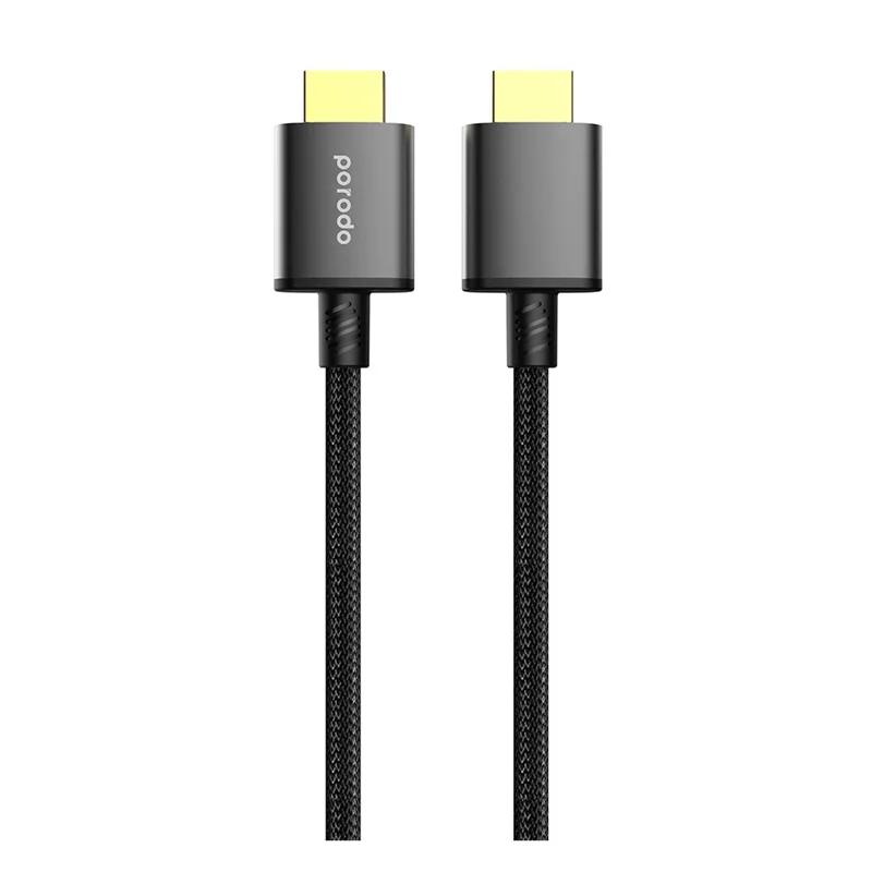 کابل HDMI پرودو بافته شده طول 1.8 متر - مدل Porodo 8K HDMI PVC Cable 1.8m - Black (PD-8KHDM2-BK)
