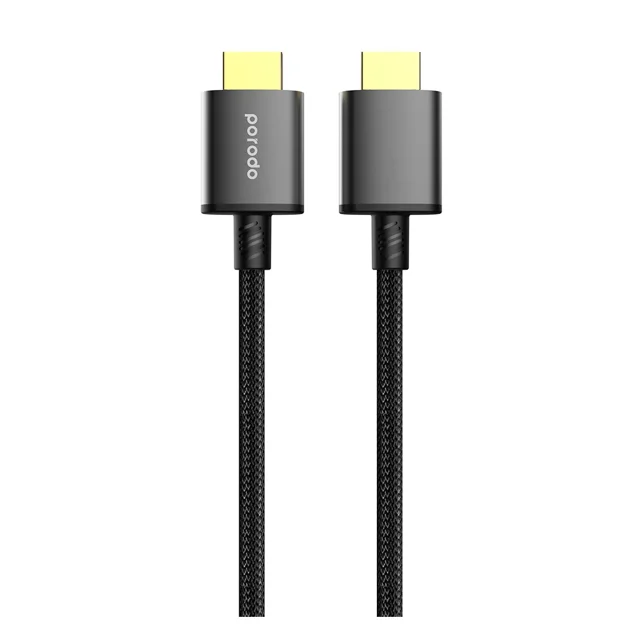 کابل HDMI پرودو بافته شده طول 1.8 متر - مدل Porodo 8K HDMI PVC Cable 1.8m - Black (PD-8KHDM2-BK)