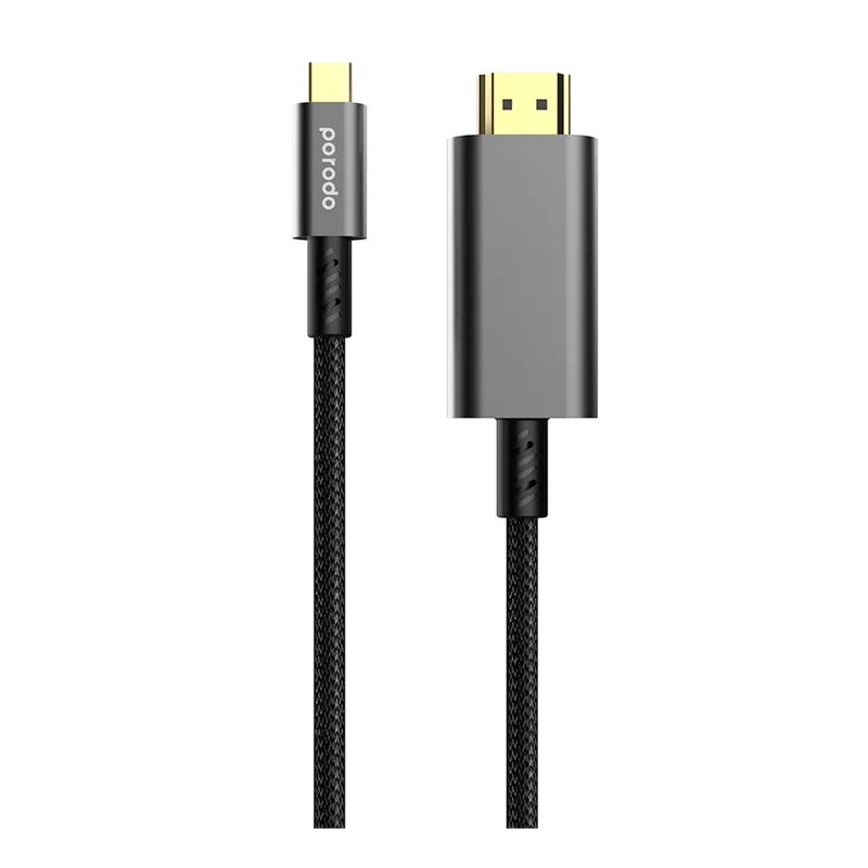 کابل تایپ سی (TYPE C) به HDMI پرودو 1.8 متر -  مدل (Porodo 4K HDMI to Type C Cable 1.8M (PD-4KHDMC-BK