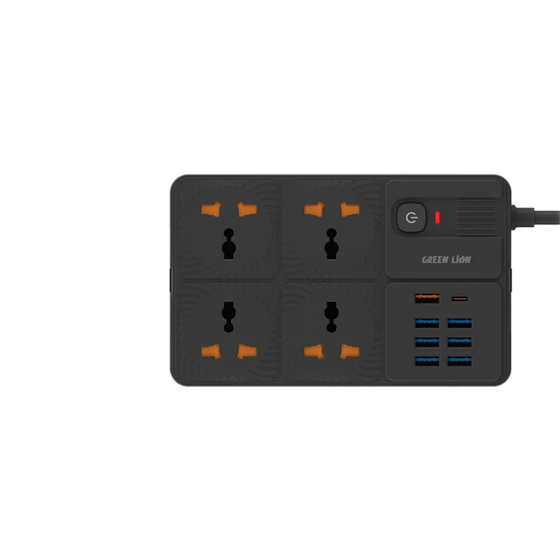 پاور سوکت (چندراهی) با 7 پورت USB-A و 1 پورت PD گرین لاین Green Lion Power Socket 7 USB-A Port & 1 PD Port GNPS7UPDUKBK اصل