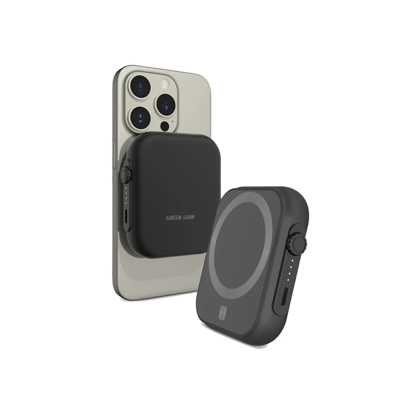 پاوربانک مگسیف Trio 5000 میلیآمپر PD 20W گرین لاین Green Lion MagSafe Trio 5000mAh Power Bank GNMGTIPB5KBK اورجینال 2024